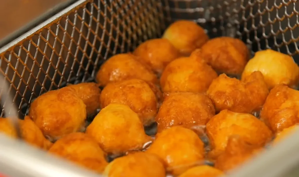 Zeppole frying
