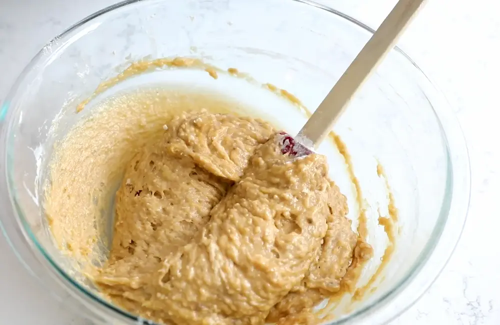dough ready for making Peanut Butter Banana Cake