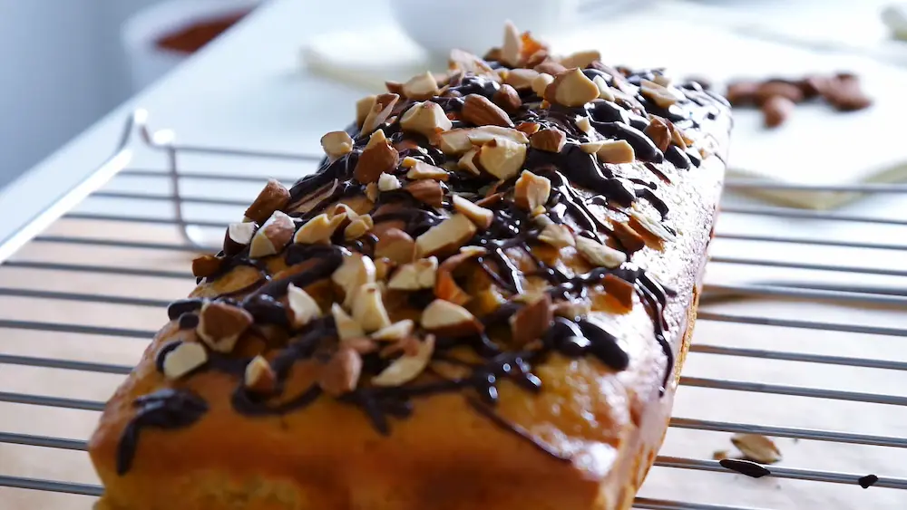 Banana yogurt cake ready for serving