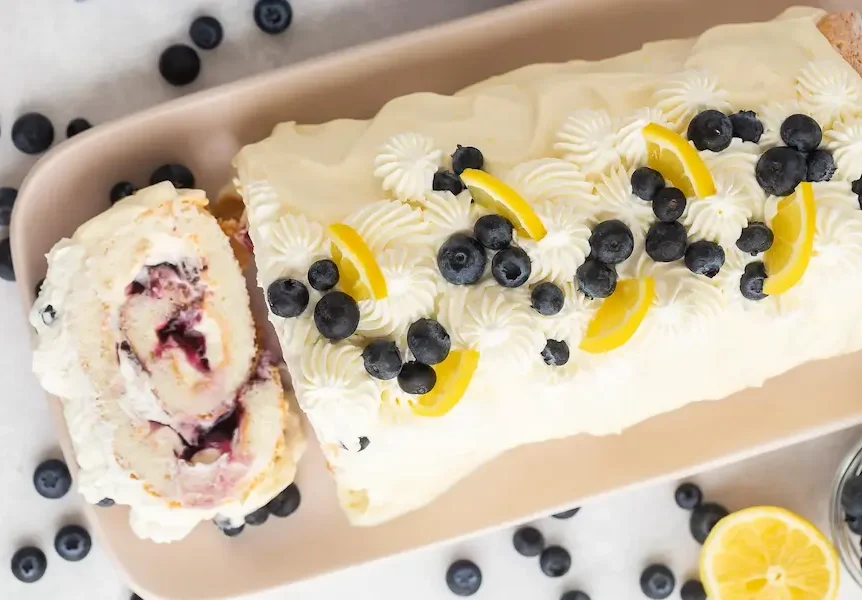 Blueberry Lemon Cheesecake Roll