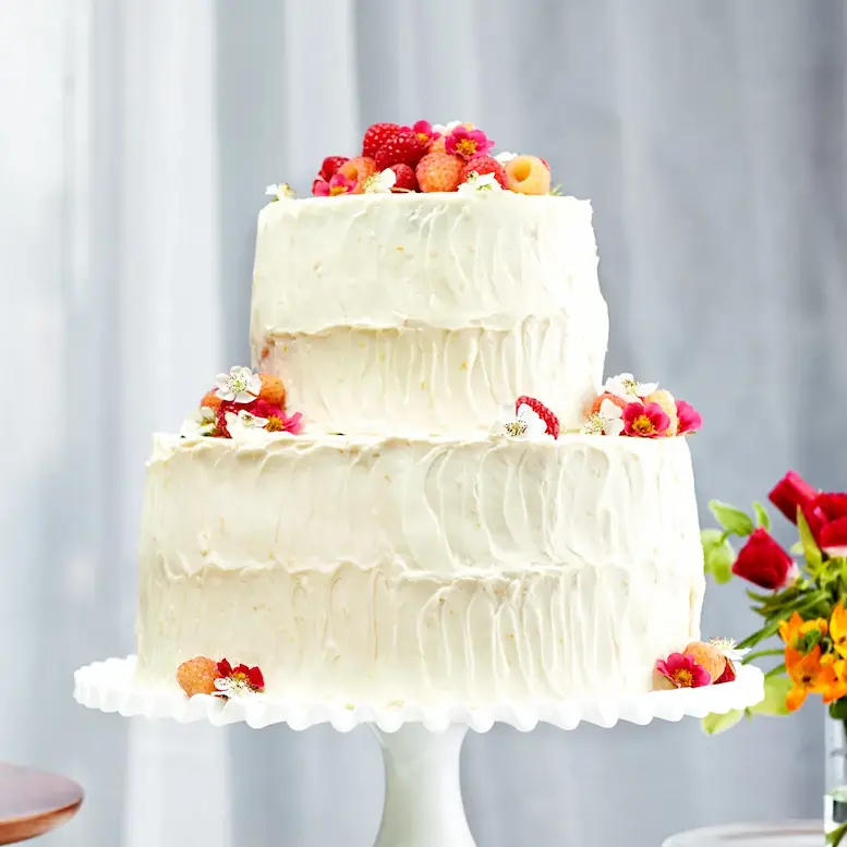 Orange Berry Wedding Cake