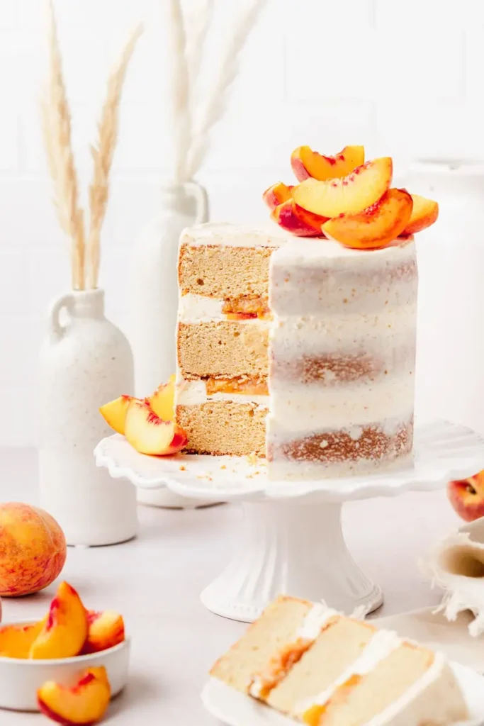 Peach Layer wedding cake