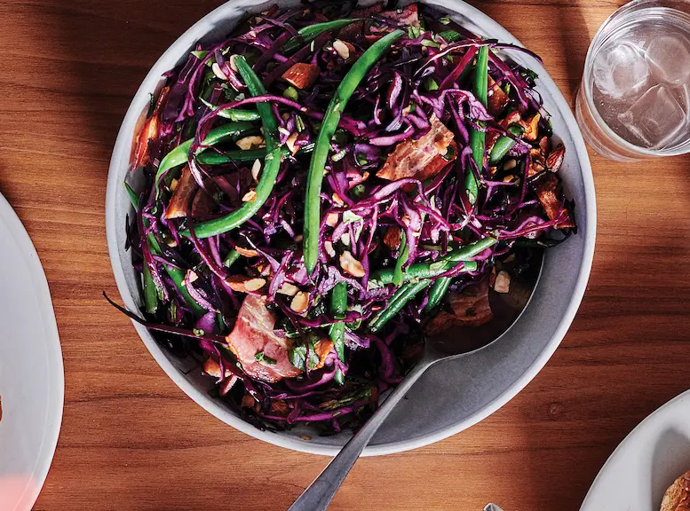 Red and Green Cabbage and Beans