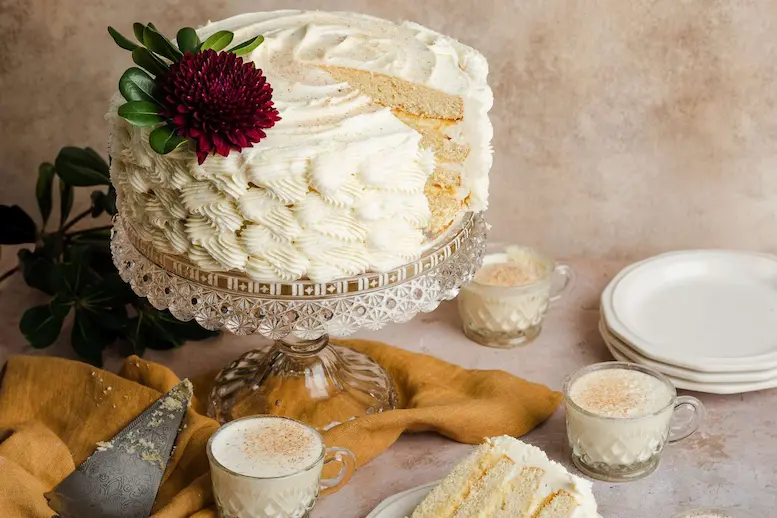 Spiced Eggnog Custard Cake