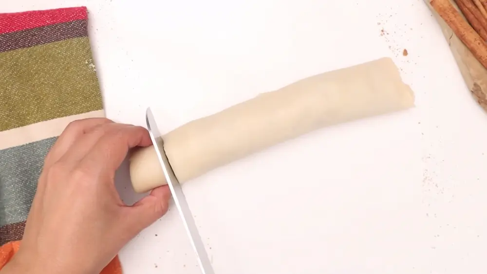 cutting Pie Crust Cinnamon Rolls