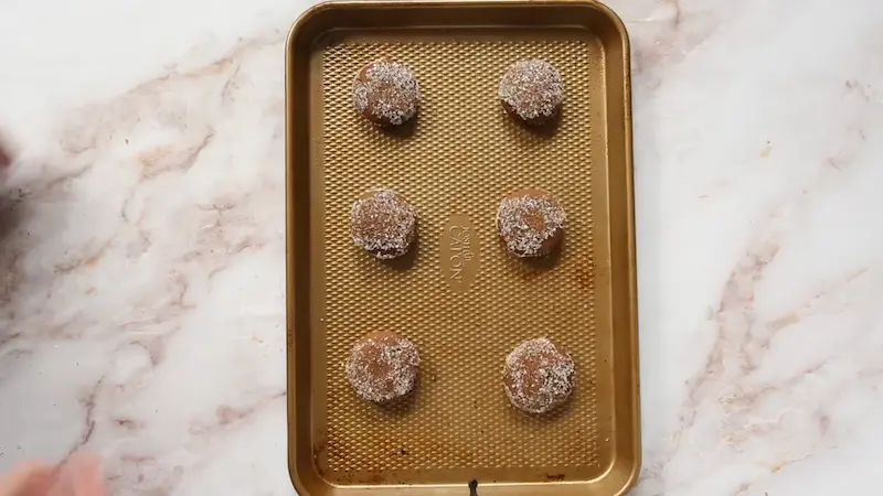 preparing Chocolate Ginger Molasses Cookies for baking