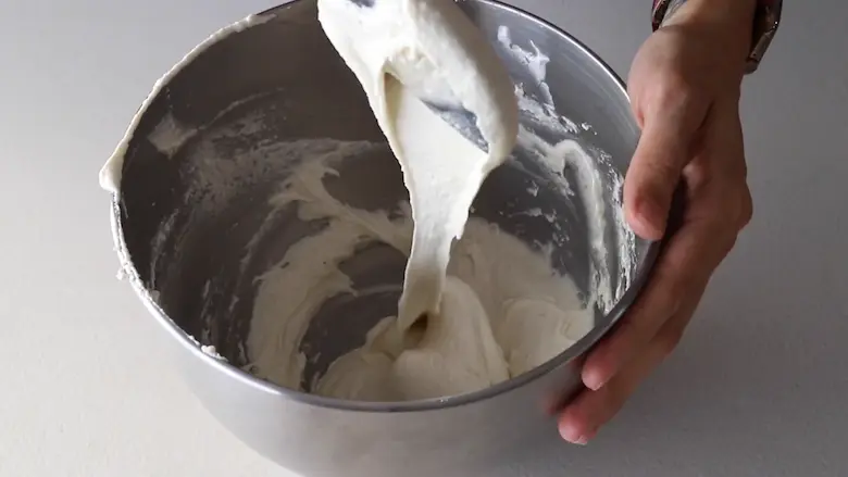 Preparing dough for Salted Caramel Macarons