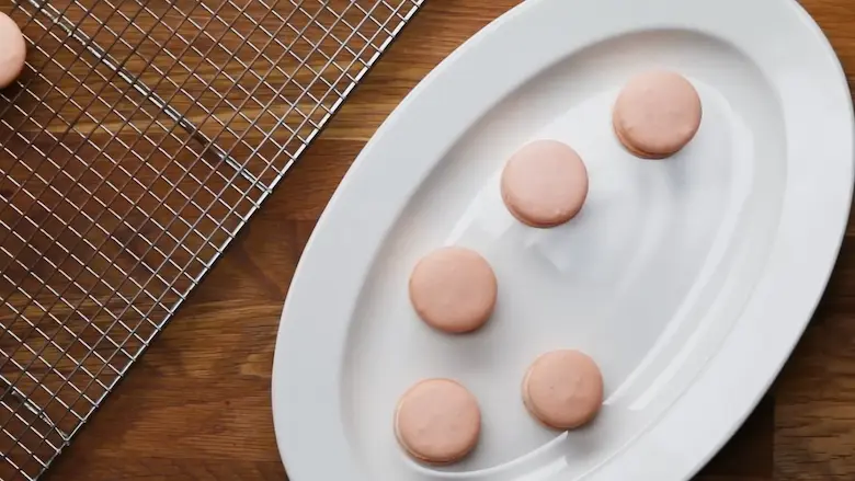 Vanilla Macarons ready for serving