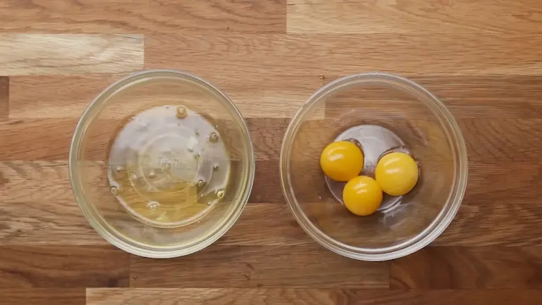 separate the egg whites from egg yolk