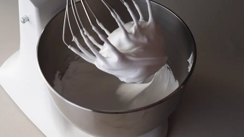 whipped eggs in an electric mixer