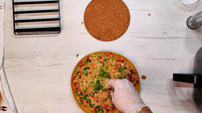 Air Fryer Fried Rice ready for serving