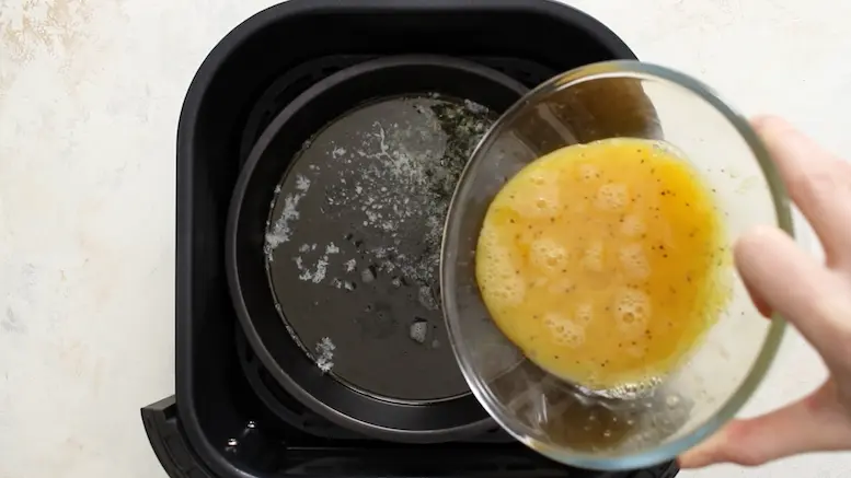 Air Frying whisked eggs - Scrambled Eggs Recipe