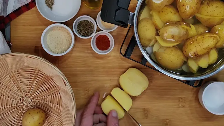 Cutting Baby Potatoes