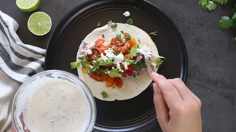 assemble tacos to make Shrimp Tacos-2
