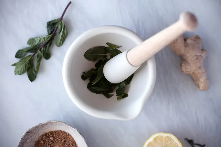 ingredients for Green Tea Mint Ginger Lemonade