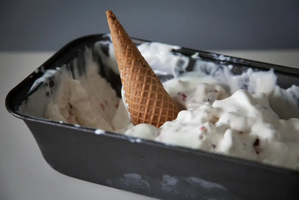 preparing No Churn Ice Cream Cone
