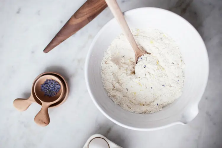 preparing dough for Lemon Lavender Scones