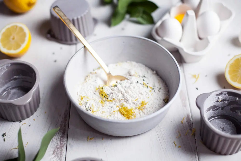 preparing batter for Lemon Souffle