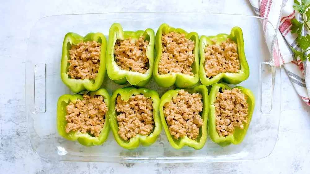 preparing Ground Beef Stuffed Peppers