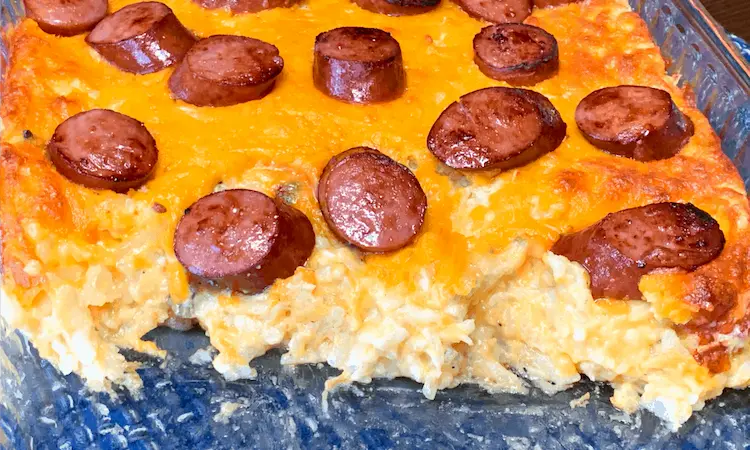 Hashbrown Casserole with Smoked Sausage