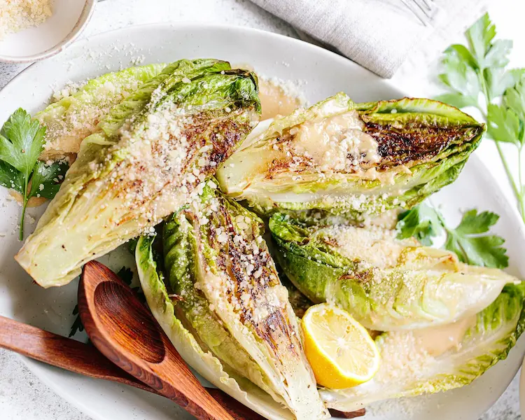 Grilled Romaine Salad with Caesar Dressing