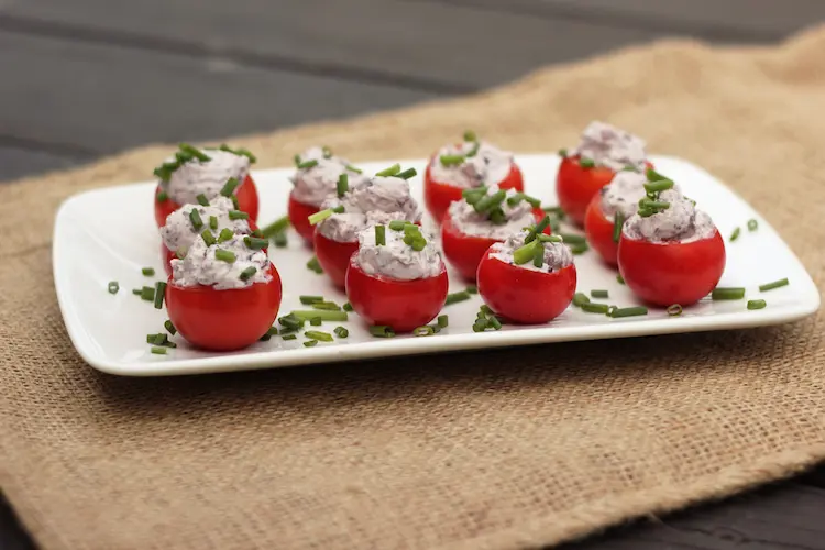 Provolone and Olive Stuffed Cherry Tomatoes